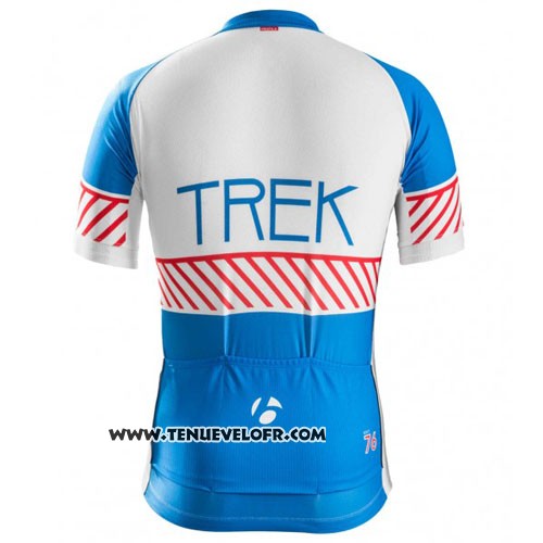 2016 Maillot Ciclismo Trek Bontrager Blanc et Bleu Manches Courtes et Cuissard